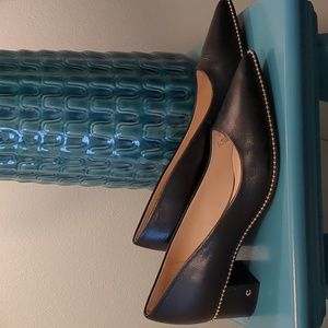 Black Coach Heels with gold accents 9.5